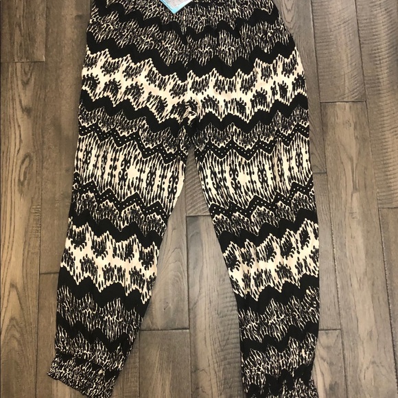 Claudia Richard Black & White pattern comfy stretch pants size 2X - Picture 5 of 5